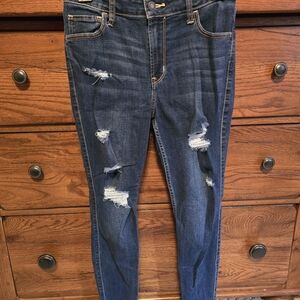 Hollister High Rise Distressed Skinny Jeans